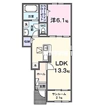 アルカンシエル輝A棟 105 ｜ 福岡県久留米市高良内町番地未定（賃貸アパート1LDK・1階・50.10㎡） その2