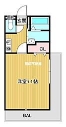 chouette 1Kの間取図画像