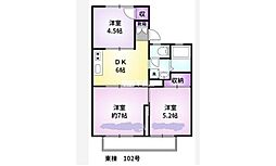 コーポ橋口西棟 3DKの間取図画像