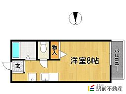 サンガーデン井上A 1Kの間取図画像