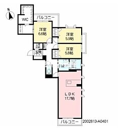 ベレオ合川 3LDKの間取図画像
