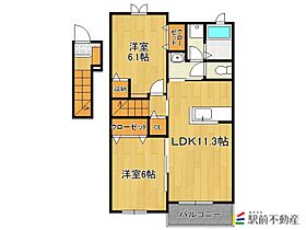 フォレストーリーII 202 ｜ 福岡県大川市向島861-1（賃貸アパート2LDK・2階・57.07㎡） その2