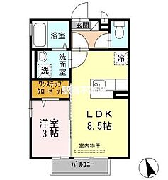 レクラデュクール 1LDKの間取図画像