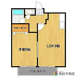 パティオ山ノ井 1LDKの間取図画像