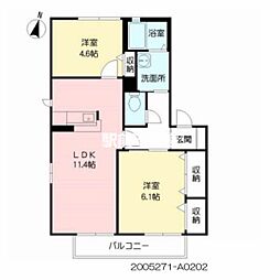 クレース・モールA 2LDKの間取図画像