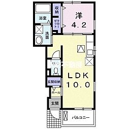 エーデルハイム国分1 1LDKの間取図画像
