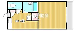 アザレアハイツ蒲池 1DKの間取図画像
