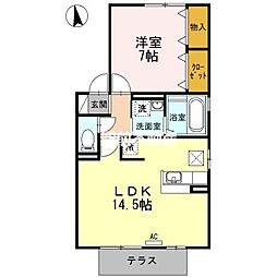 リビングタウン江戸屋敷D 1LDKの間取図画像