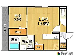 D-roomホワイトフォレスト 1LDKの間取図画像