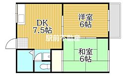 ストリームあらき 2DKの間取図画像