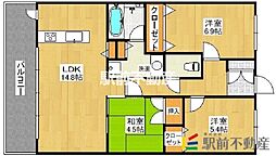 アメイズ国分ファミリエ 3LDKの間取図画像