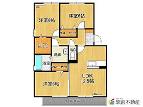 リビングタウン夢咲 205 ｜ 佐賀県佐賀市兵庫北2丁目16-10（賃貸アパート3LDK・2階・72.11㎡） その2