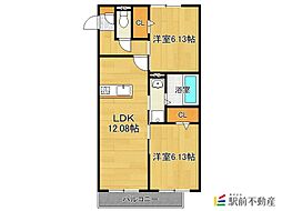 CasaGrande 2階2LDKの間取り