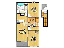 フレアルーチェ 吉野ヶ里IV 2LDKの間取図画像