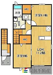 フレアルーチェ吉野ヶ里1 2LDKの間取図画像