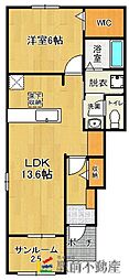 フレアルーチェ吉野ヶ里2 1LDKの間取図画像