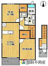 プレッソ吉野ヶ里1 2LDKの間取図画像