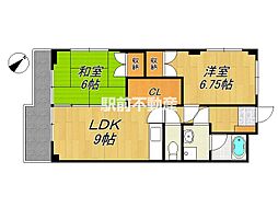 厚花第2ビル 2LDKの間取図画像