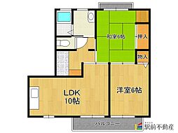 ファミール2000 2LDKの間取図画像