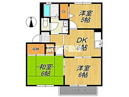 セントラルグレイスE 3DKの間取図画像