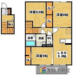 ボナールC 3DKの間取図画像