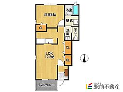 ヴィラ・ボーテ2 1LDKの間取図画像