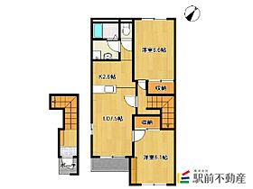 ラ・メールガーデンII 201 ｜ 福岡県柳川市大和町中島227（賃貸アパート2LDK・2階・56.20㎡） その2