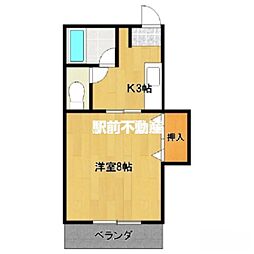 コーポ塚本 1Kの間取図画像