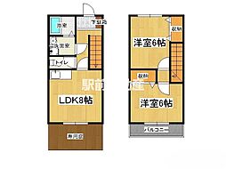 グリーンタウンツムラC 2LDKの間取図画像