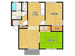 アークフラッツ2A 2LDKの間取図画像