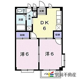 ハイツヤマシタ 2DKの間取図画像