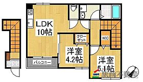 sun fitII 202 ｜ 福岡県八女市大島195（賃貸アパート2LDK・2階・49.19㎡） その2