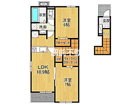 福岡県筑後市大字熊野129-1（賃貸アパート2LDK・2階・58.67㎡） その2