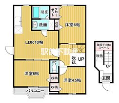 福岡県筑後市一条664-1（賃貸アパート3LDK・2階・65.57㎡） その2