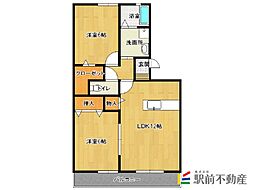 ウィルモアTOSHI 1階2LDKの間取り