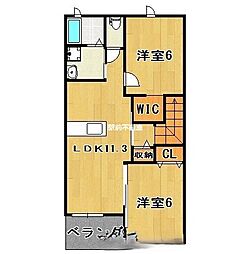 クレメント 2LDKの間取図画像