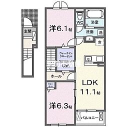 パルク・エリナス 920 2LDKの間取図画像
