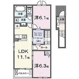 パルク・エリナス 920 2LDKの間取図画像