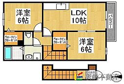 メゾンドールA 2LDKの間取図画像