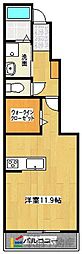 リコルドルーチェ 1Kの間取図画像