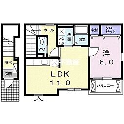 アヴェニール伍番館 1LDKの間取図画像