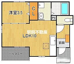 マイクレイン3 1LDKの間取図画像