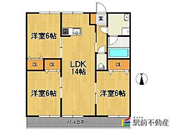 サウスアイランド 3LDKの間取図画像