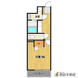アクセス第7ビル 1Kの間取図画像