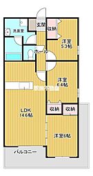 グリーンフォレスト 3LDKの間取図画像