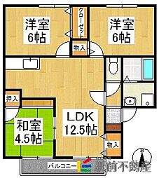 アーサハイツ 2階3LDKの間取り