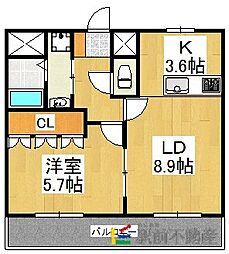 メゾンド・ショコラ 1LDKの間取図画像