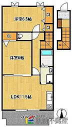 レズィデンスヒロ 2LDKの間取図画像