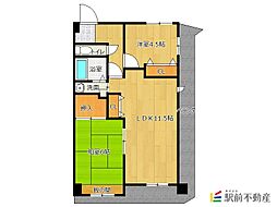 サンライトヒルズ広川 2LDKの間取図画像