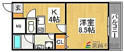 ロイヤルマンションイズミ 1Kの間取図画像
